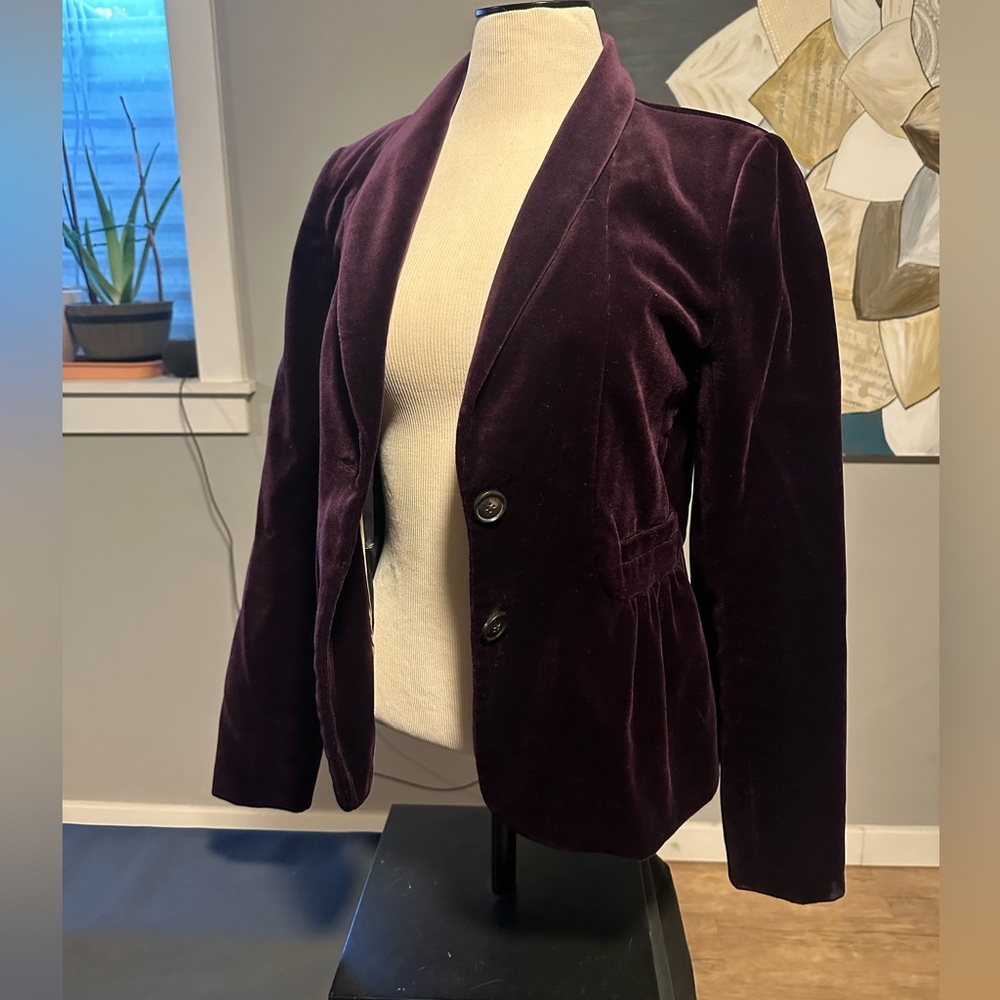 J. Crew Rich Purple Velvet Blazer